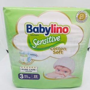 DIAPERS BABYLINO SENSITIVE N3 4-9KG/22 PCS
